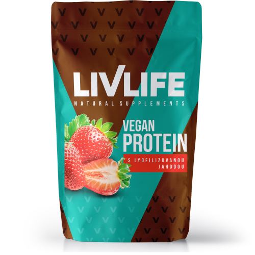 LIVLIFE Vegan protein s lyofilizovanou jahodou 490 g