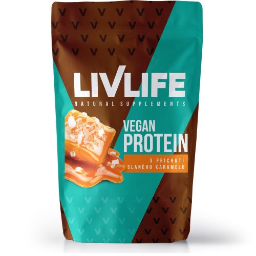 LIVLIFE Vegan protein s příchutí slaného karamelu 490 g